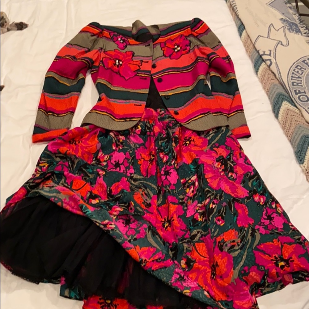 Vintage silk skirt and jacket